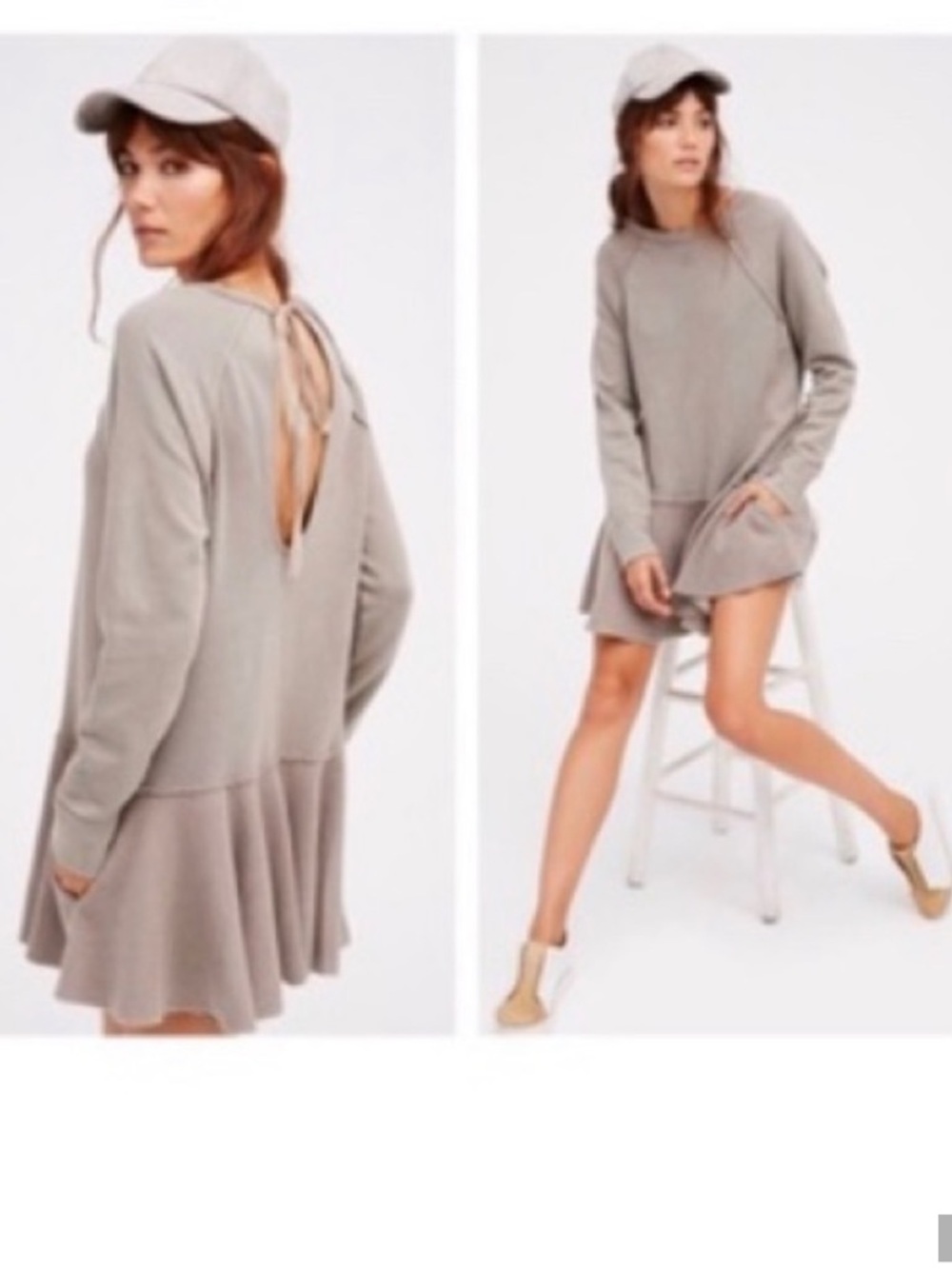 Free People Like That Fleece Pullover Mini Dress